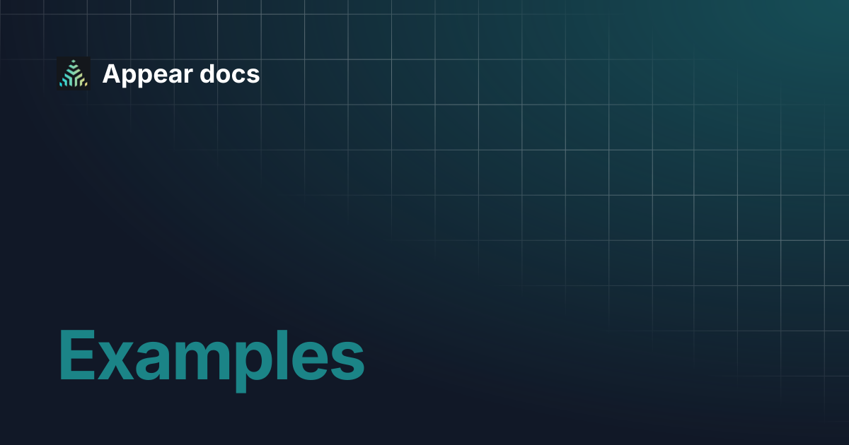 Examples | Appear docs