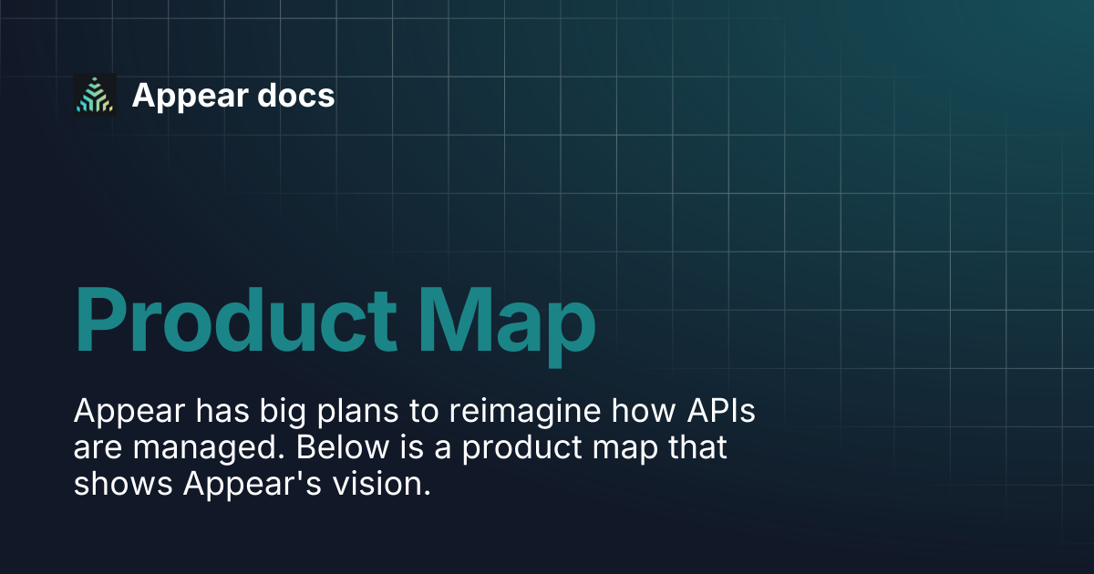 Product Map | Appear docs